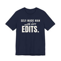 Self-Made Man With Her Edits men's T-shirt in Navy
