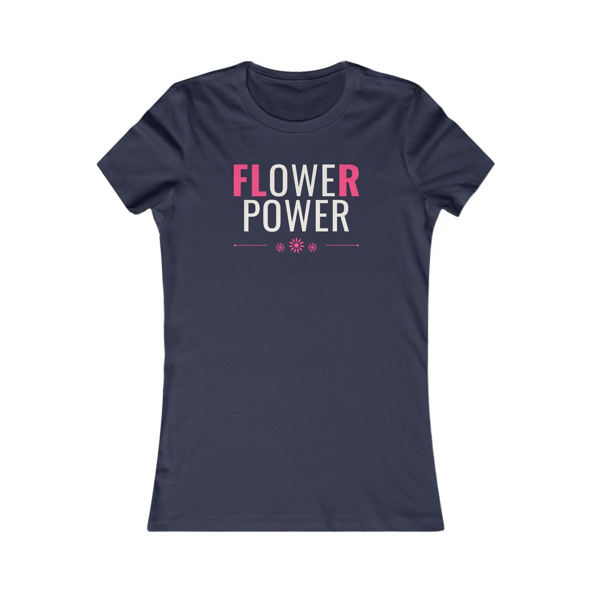 Flower Power women's T-shirt in Navy