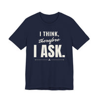 I Think, Therefore I Ask men's T-shirt in Navy