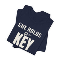 She Holds the Key men's T-shirt, view 5