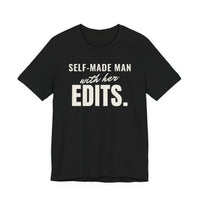 Self-Made Man With Her Edits men's T-shirt in Black