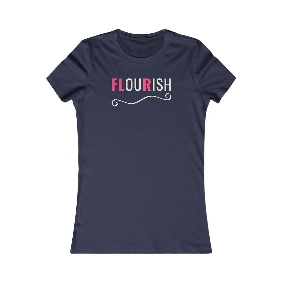 Flourish women's T-shirt in Navy