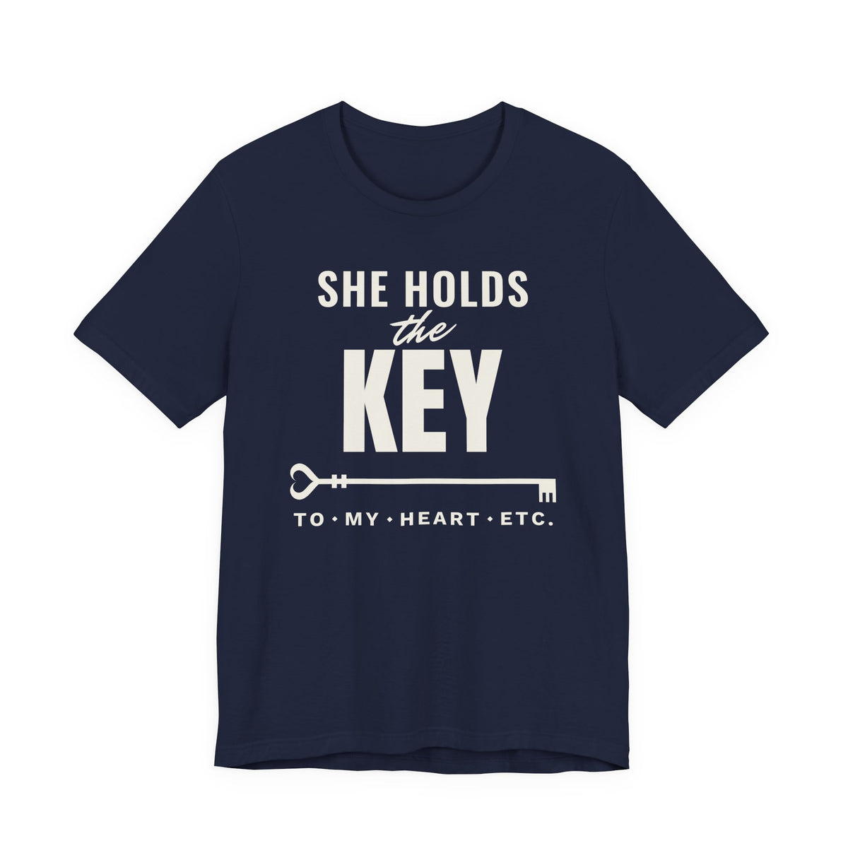 She Holds the Key men's T-shirt in Navy