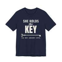 She Holds the Key men's T-shirt in Navy