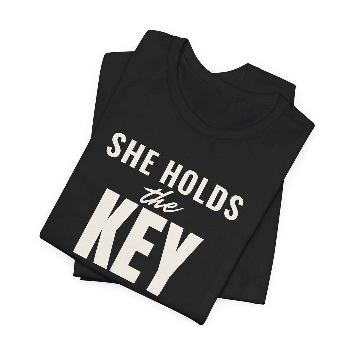 She Holds the Key men's T-shirt, view 2
