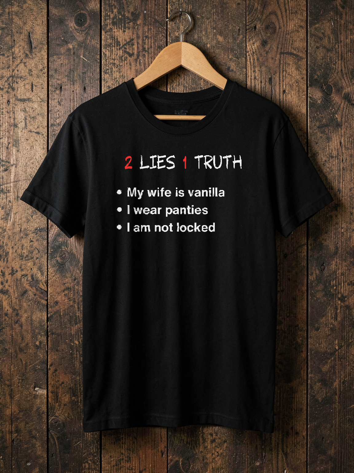 2 Lies, 1 Truth — on hanger [kk-ai-shoot]