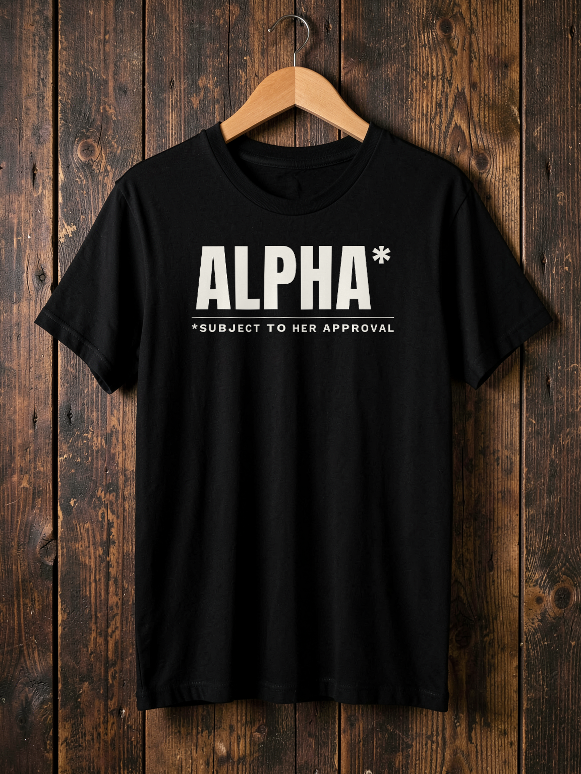 Alpha* (Subject to Her Approval) — on hanger [kk-ai-shoot]