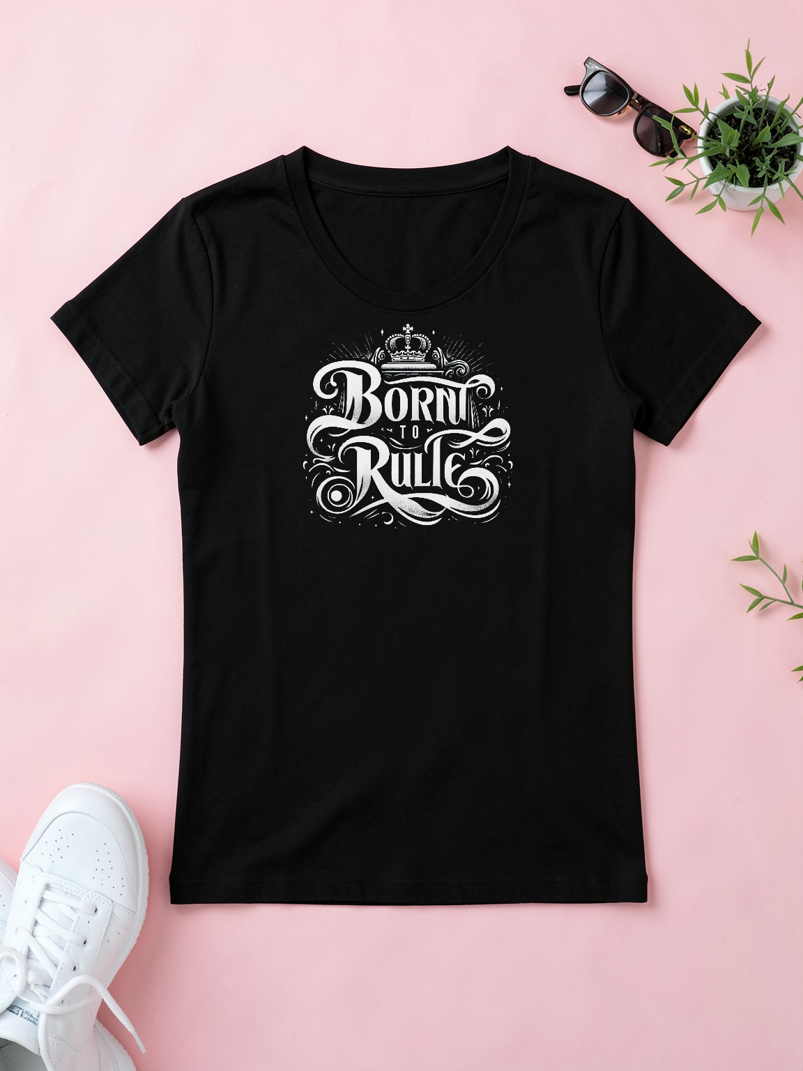Born to Rule — styled flat lay [kk-ai-shoot]