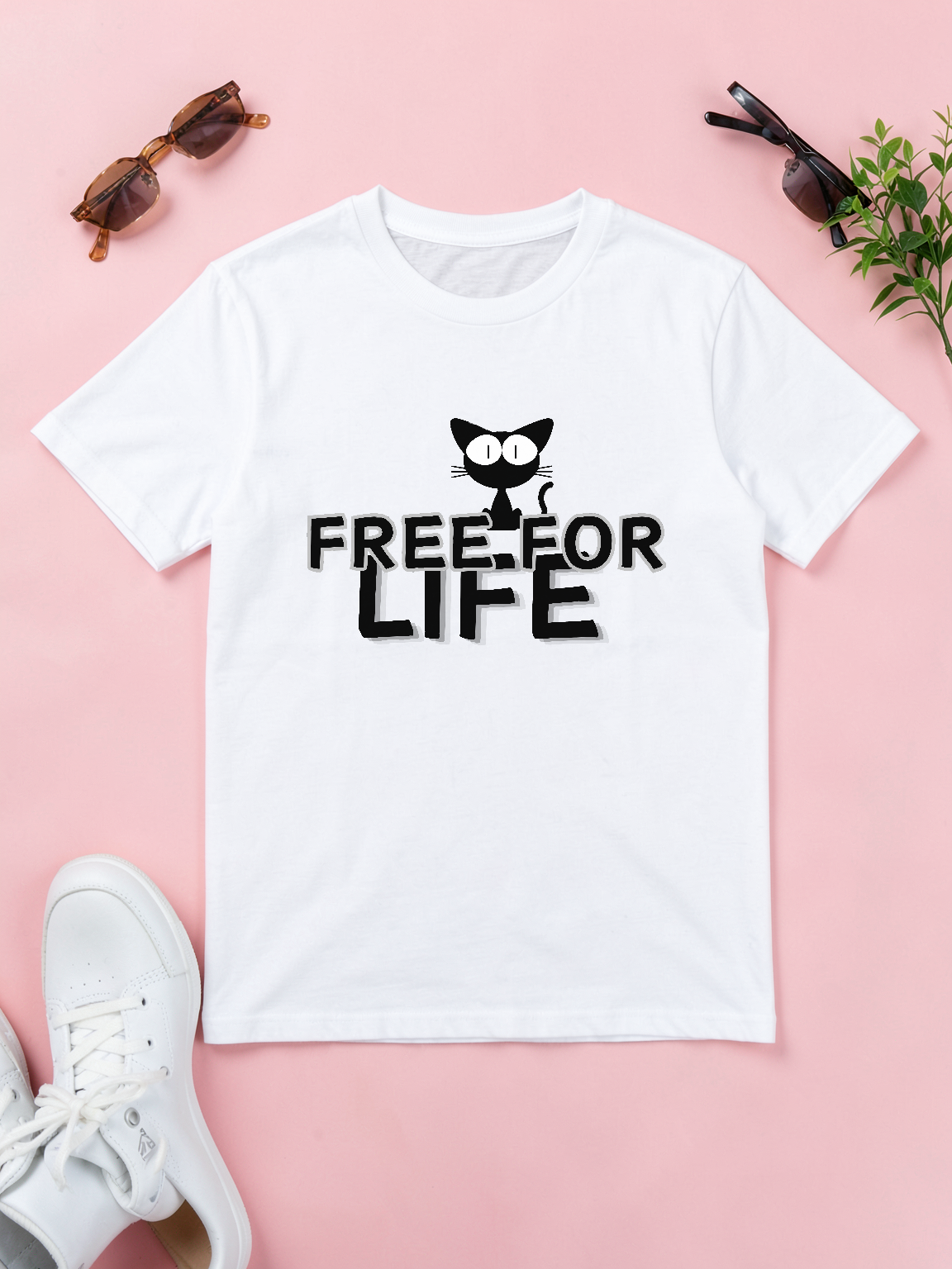 Free For Life — styled flat lay [kk-ai-shoot]