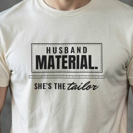 Husband Material. She's the Tailor. — print detail [kk-ai-shoot]