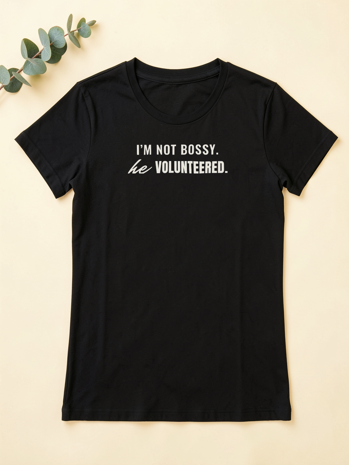 I'm Not Bossy. He Volunteered. — flat lay [kk-ai-shoot]