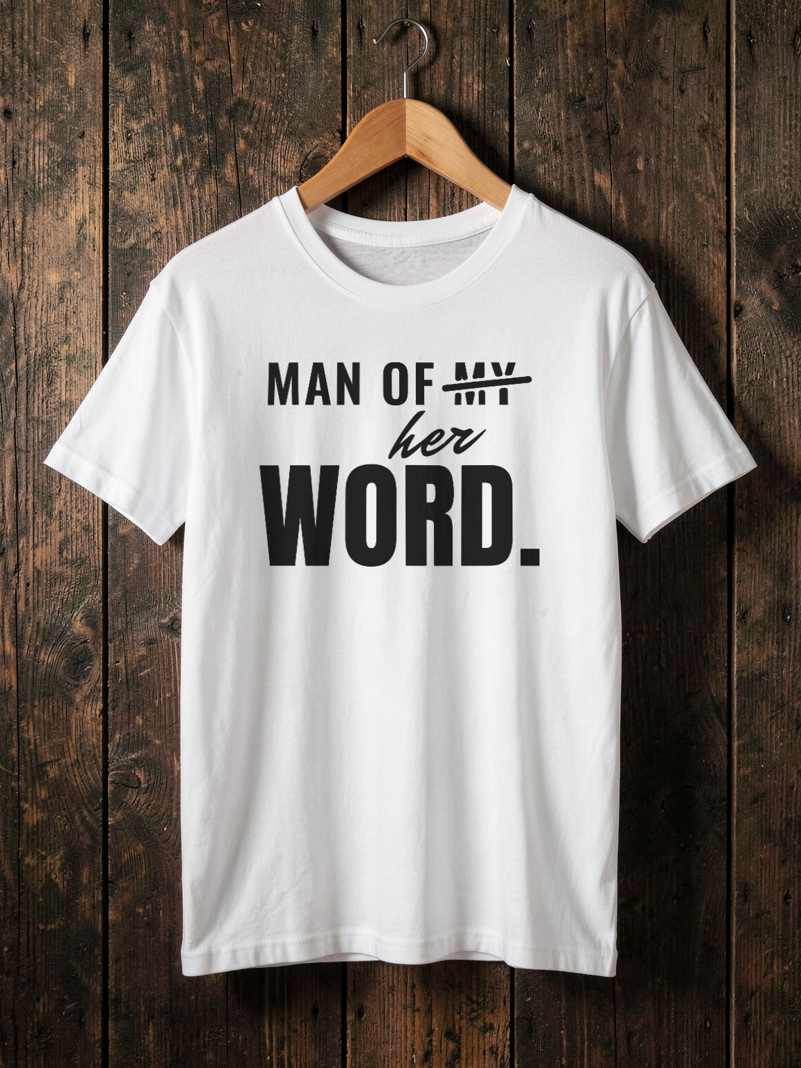 Man of Her Word — on hanger [kk-ai-shoot]
