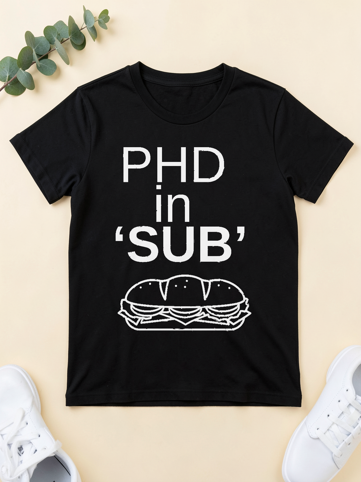 PhD in Sub — flat lay [kk-ai-shoot]