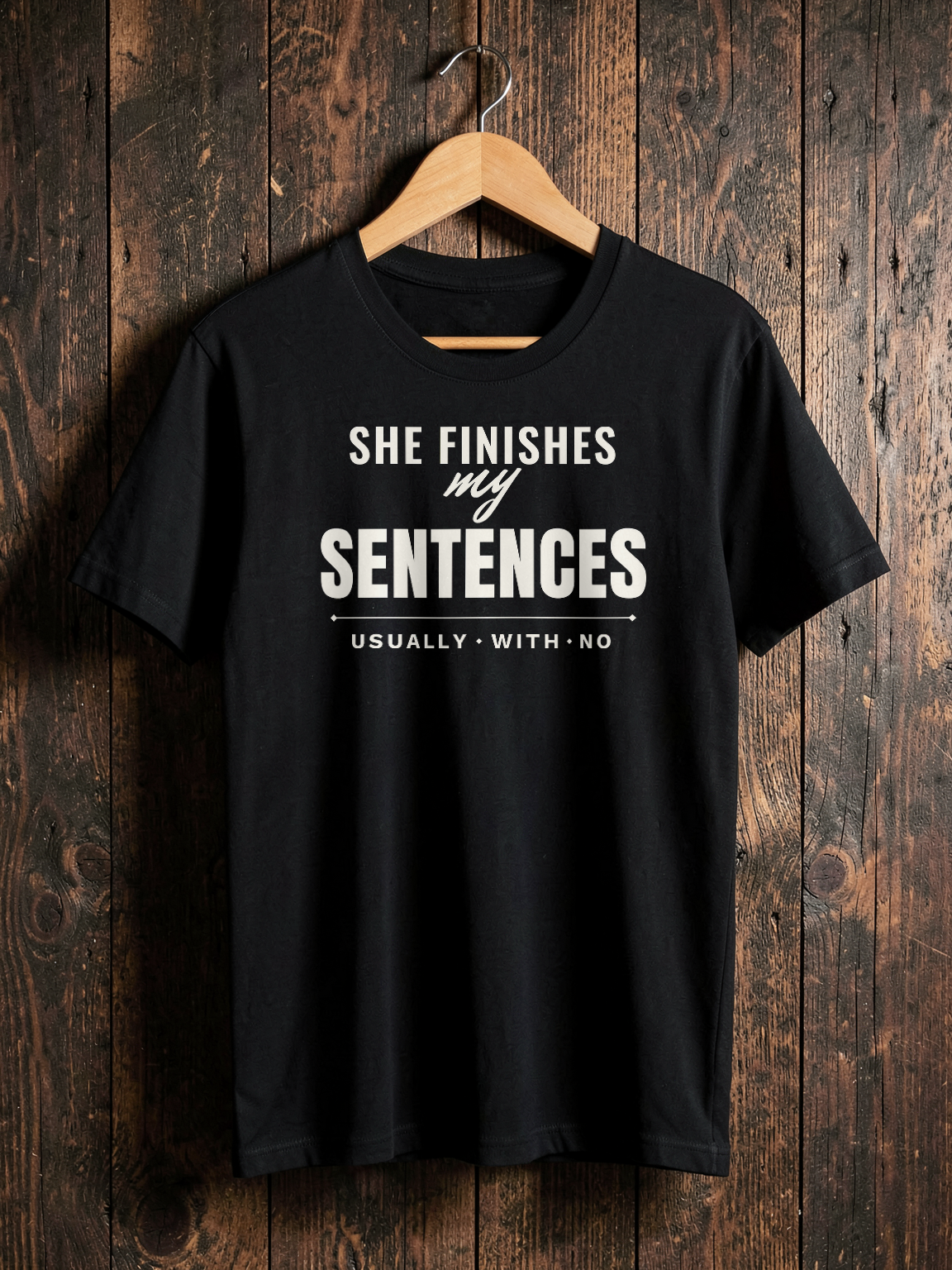 She Finishes My Sentences — on hanger [kk-ai-shoot]