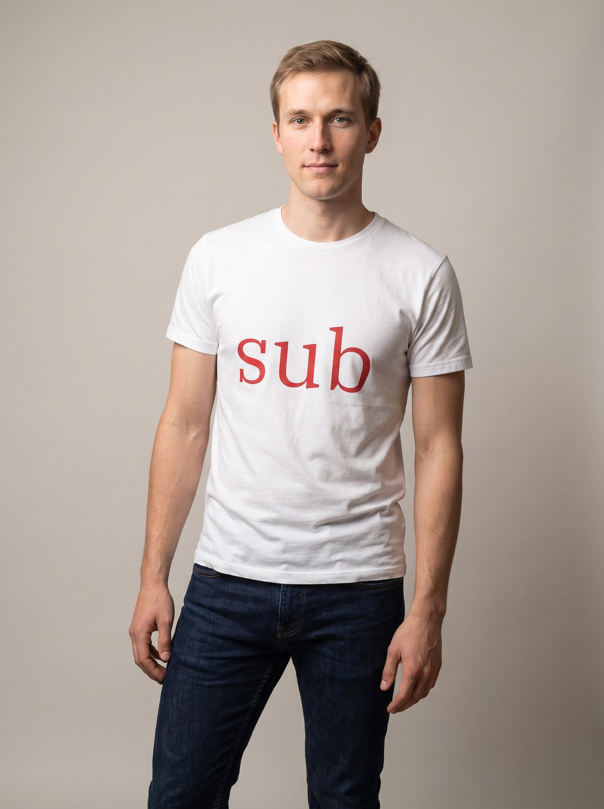 Sub tee in White — front [kk-studio]