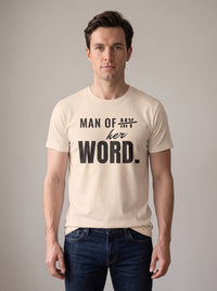 Man of Her Word tee in Soft Cream — front [kk-studio]