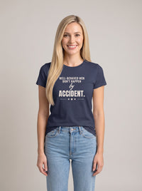 Well-Behaved Men Don't Happen by Accident tee in Navy — front [kk-studio]