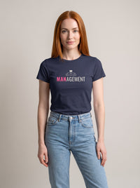 Management tee in Navy — front [kk-studio]
