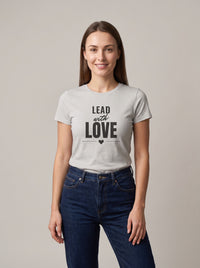 Lead With Love tee in Silver — front [kk-studio]