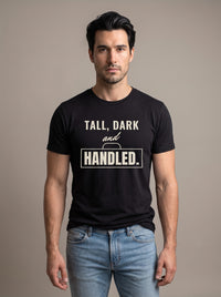 Tall, Dark and Handled tee in Black — front [kk-studio]