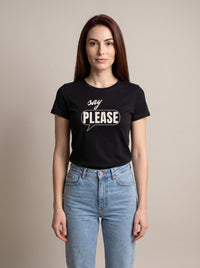 Say Please tee in Black — front [kk-studio]