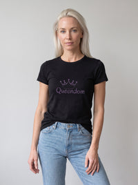 Queendom tee in Black — front [kk-studio]