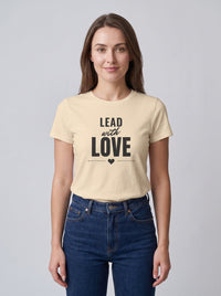 Lead With Love tee in Soft Cream — front [kk-studio]