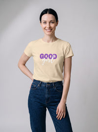 Good Girl tee in Soft Cream — front [kk-studio]