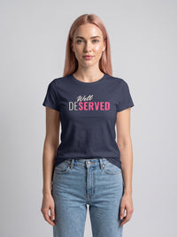 Well Deserved tee in Navy — front [kk-studio]