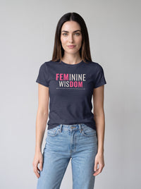 Feminine Wisdom tee in Navy — front [kk-studio]