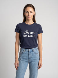 Love Has No Limit (Hers) tee in Navy — front [kk-studio]