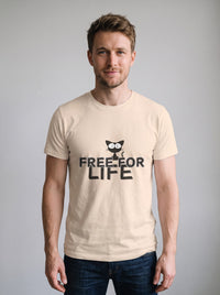 Free For Life tee in Soft Cream — front [kk-studio]