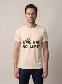 Love Has No Limit (His) tee in Soft Cream — front [kk-studio]