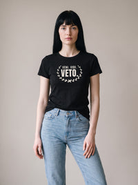 Veni. Vidi. Veto. tee in Black — front [kk-studio]