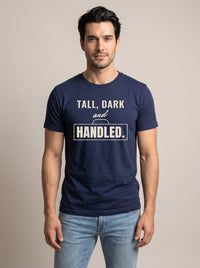 Tall, Dark and Handled tee in Navy — front [kk-studio]