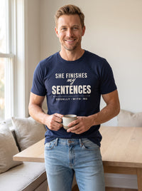 She Finishes My Sentences tee in Navy — lifestyle [kk-studio]