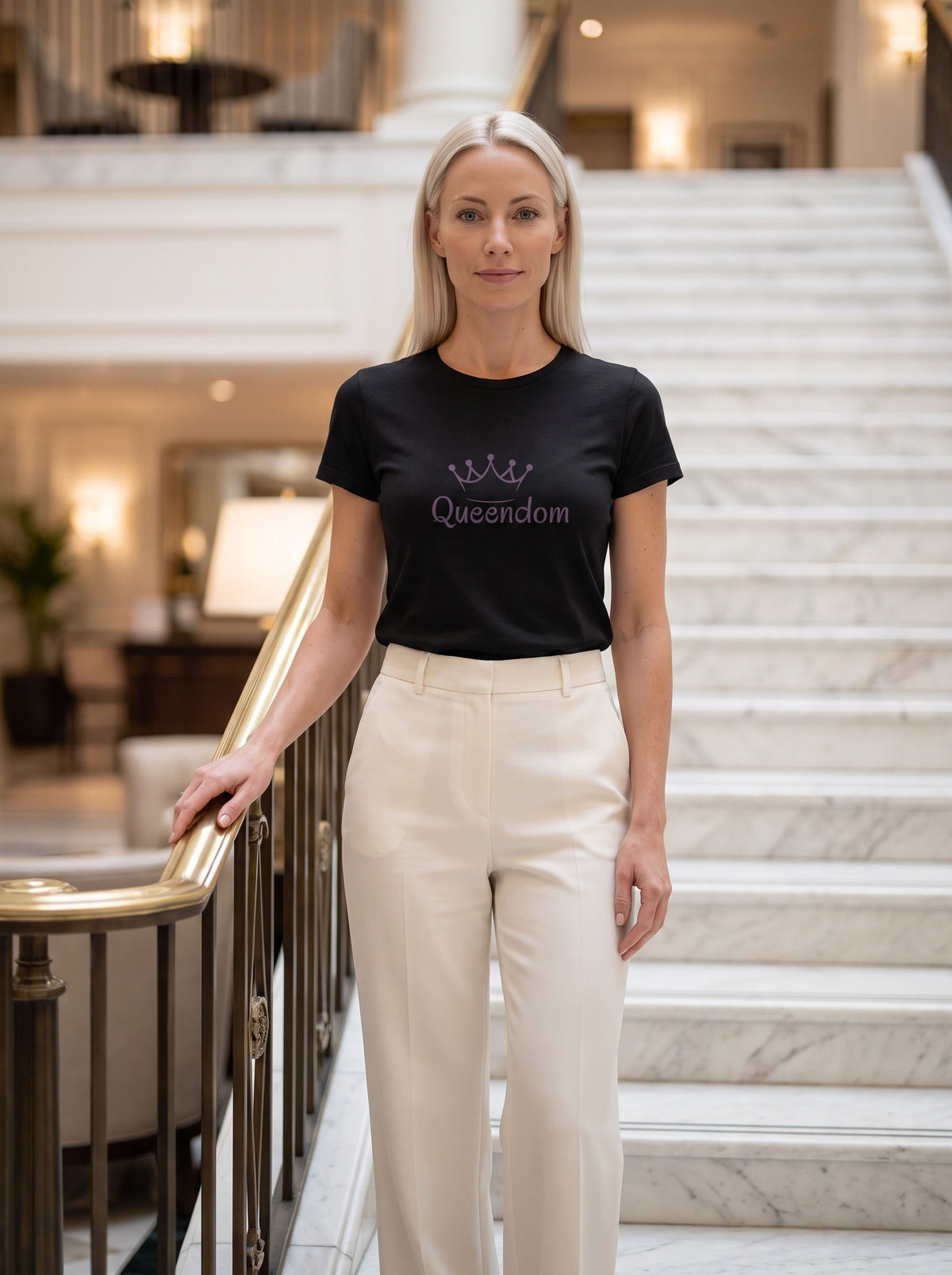 Queendom tee in Black — lifestyle [kk-studio]