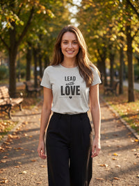 Lead With Love tee in Silver — lifestyle [kk-studio]