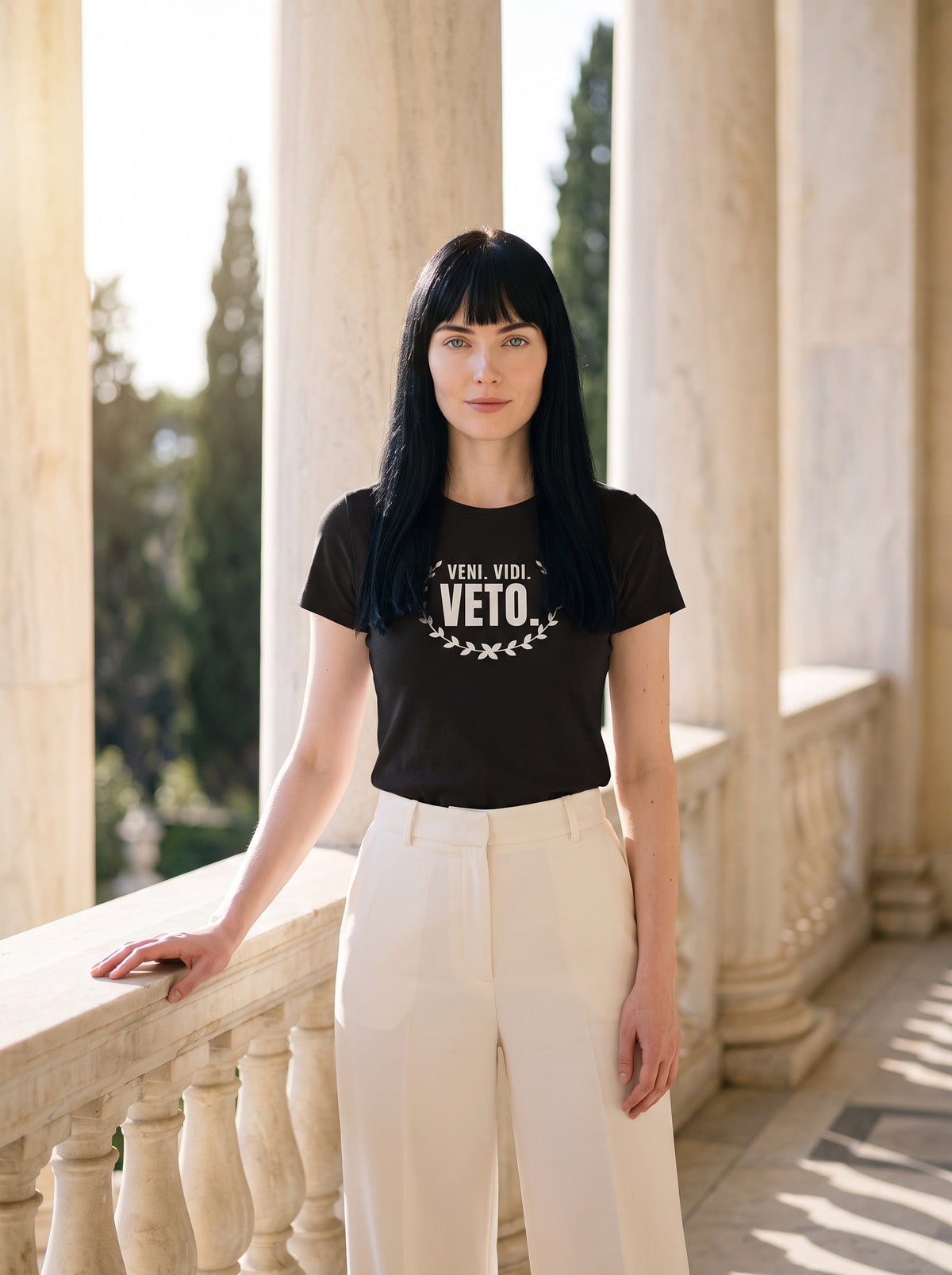 Veni. Vidi. Veto. tee in Black — lifestyle [kk-studio]