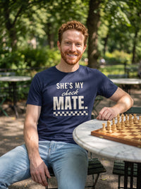 She's My Checkmate tee in Navy — lifestyle [kk-studio]