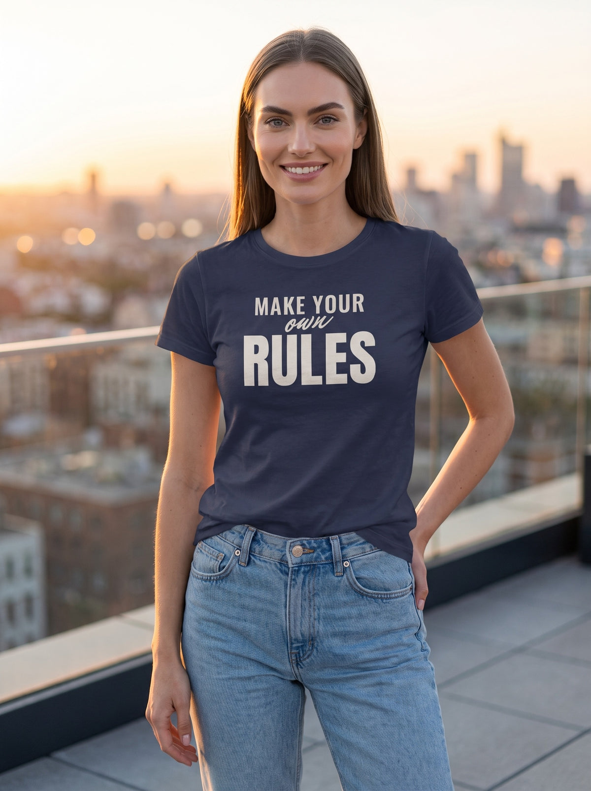 Make Your Own Rules tee in Navy — lifestyle [kk-studio]