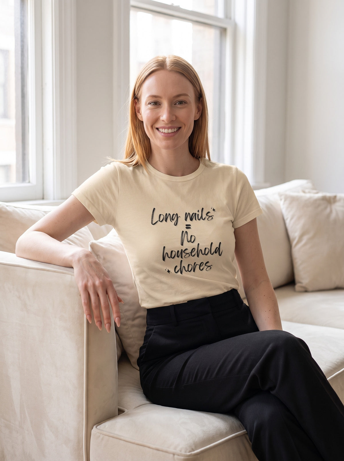 Long Nails = No Household Chores tee in Soft Cream — lifestyle [kk-studio]