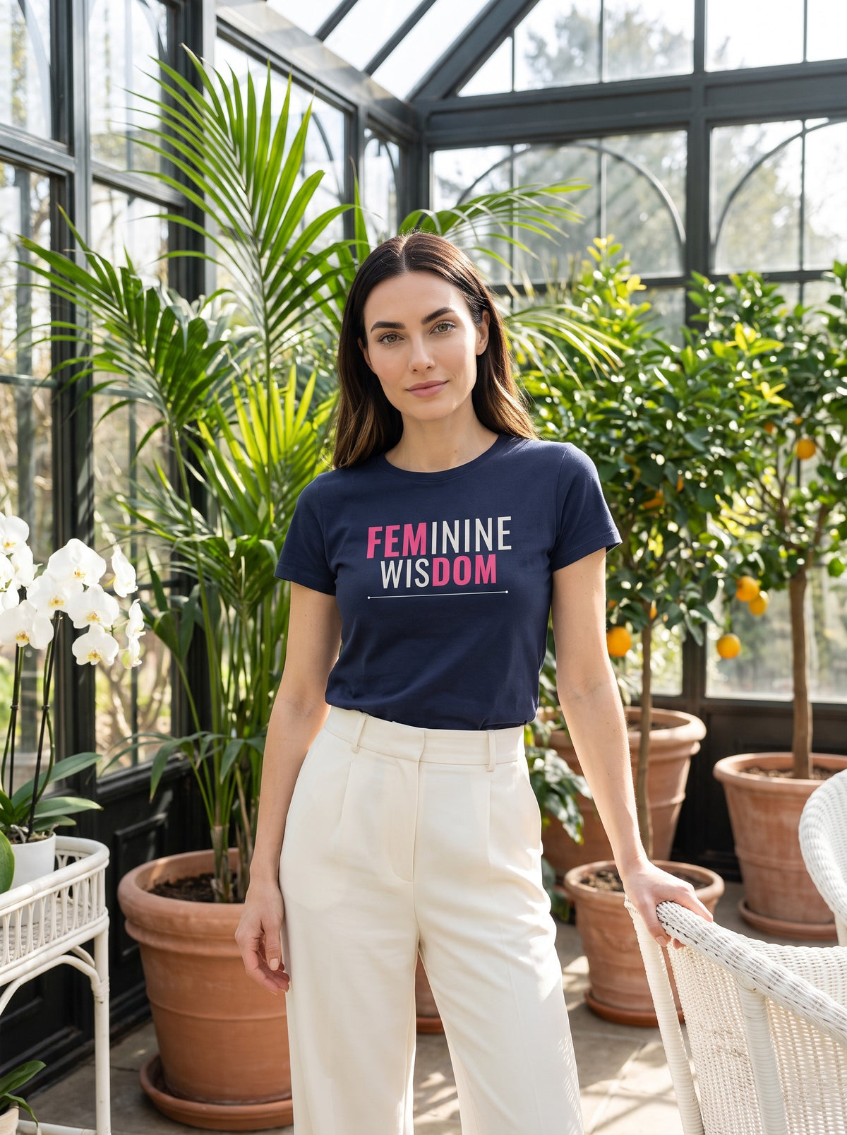Feminine Wisdom tee in Navy — lifestyle [kk-studio]
