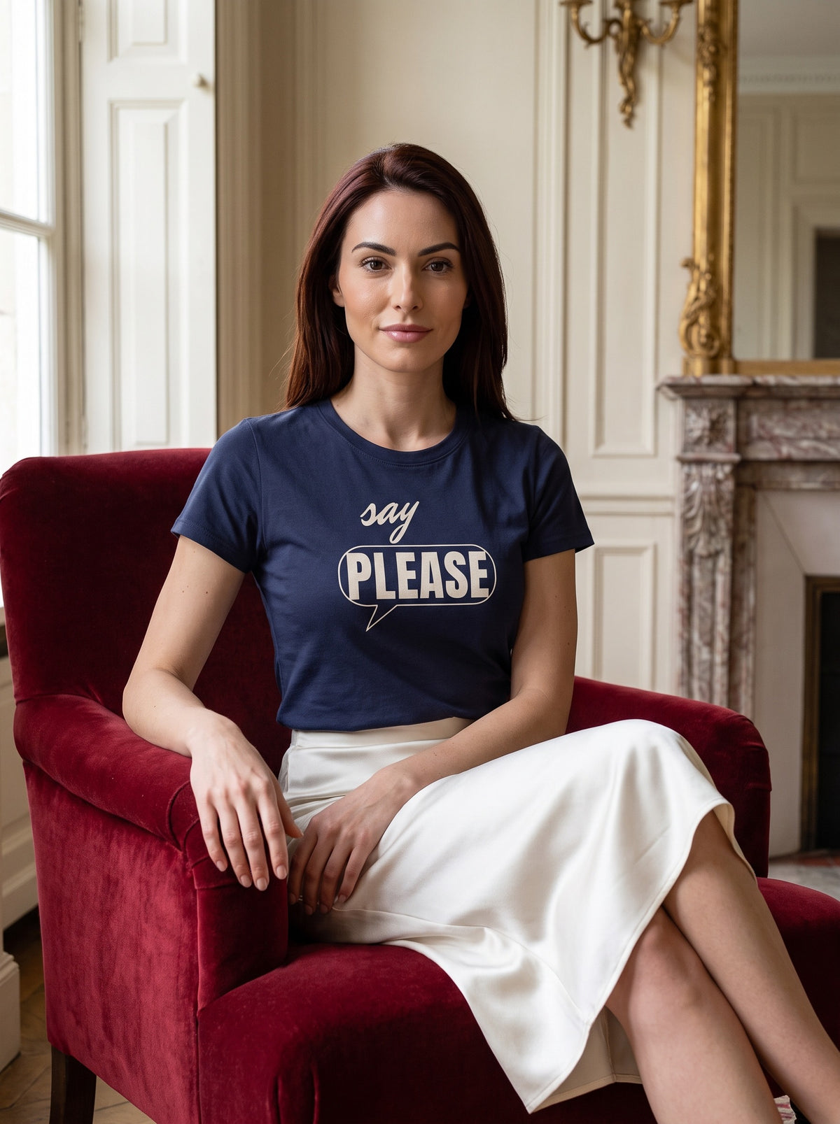 Say Please tee in Navy — lifestyle [kk-studio]