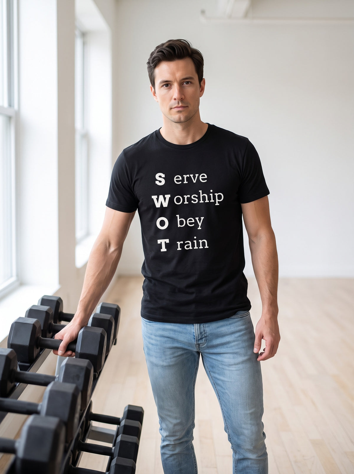 SWOT tee in Black — lifestyle [kk-studio]