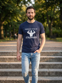 Submission Makes Me Stronger tee in Navy — lifestyle [kk-studio]