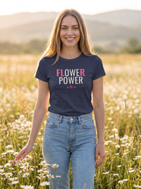 Flower Power tee in Navy — lifestyle [kk-studio]