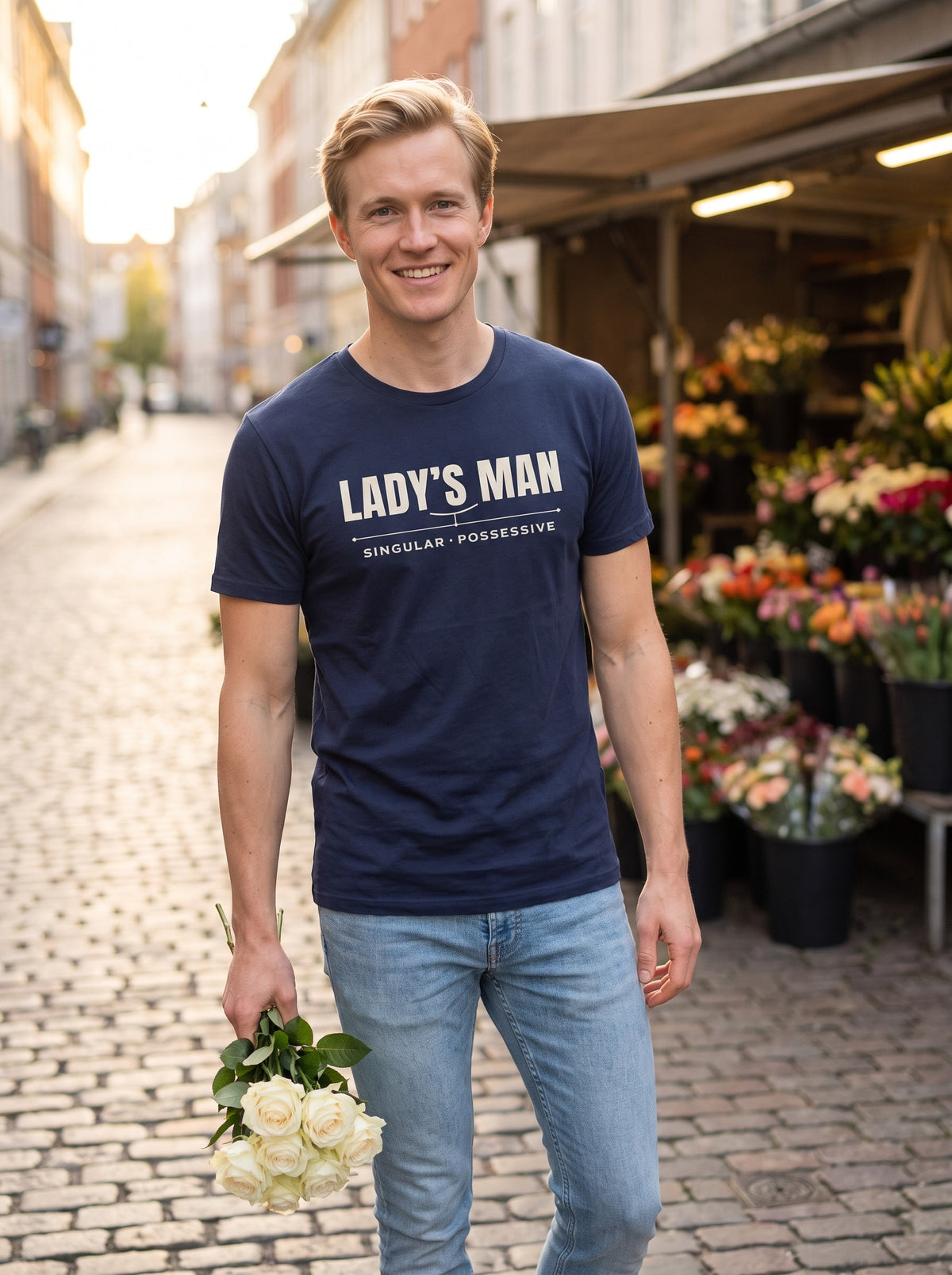 Lady's Man tee in Navy — lifestyle [kk-studio]