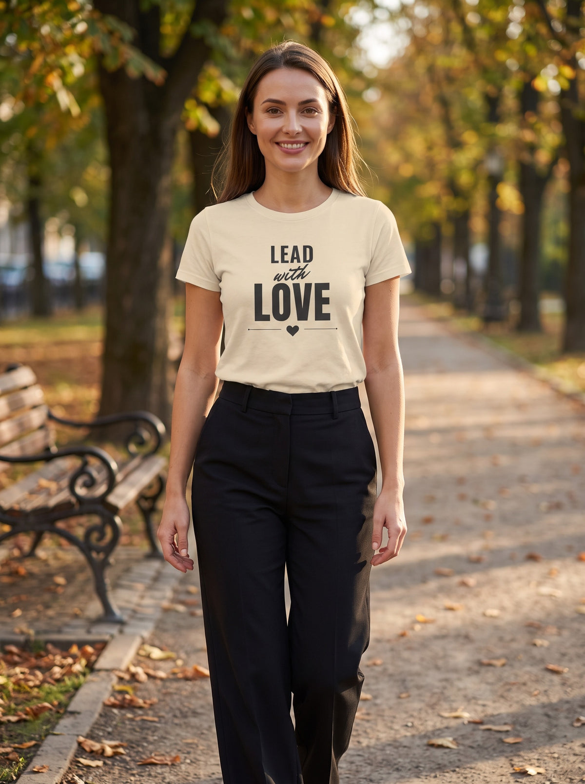 Lead With Love tee in Soft Cream — lifestyle [kk-studio]