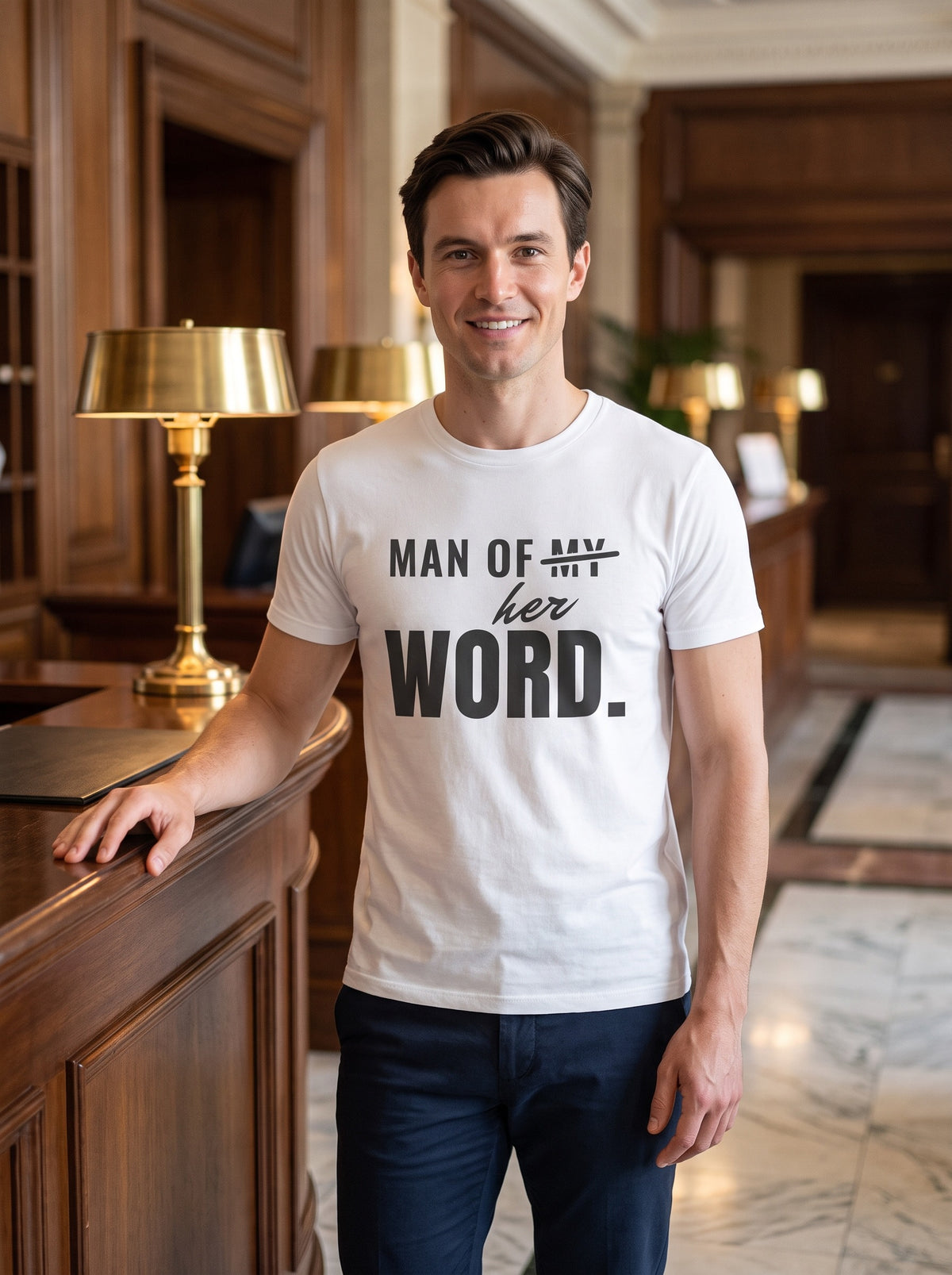 Man of Her Word tee in White — lifestyle [kk-studio]